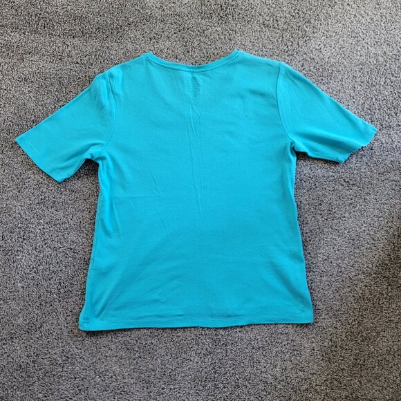 Women's Chico's Dark mint Green T-shirt size 1, Pre-owned in nice Condition - Picture 6 of 10